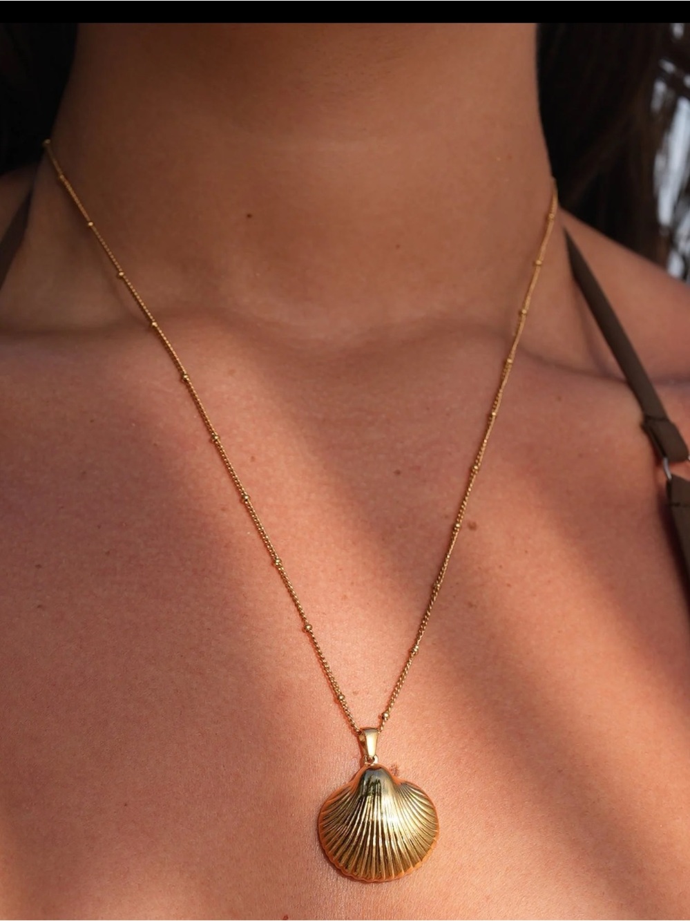 NEW Louise Carter “Destin” gold shell chain boho layering necklace